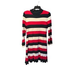 LOFT Striped Sweater Dress in Red White and Blue Small